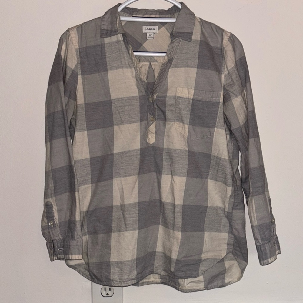J. Crew Popover Flannel Shirt, Size SP